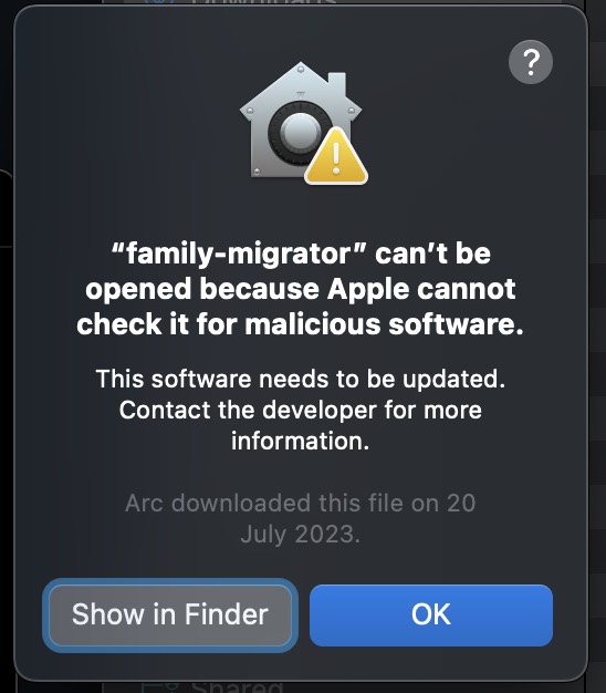 Malicious Software Error